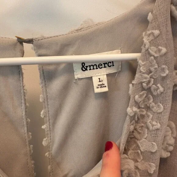 Dot Wrap Dress Gray Texture Large - Picture 3 of 6